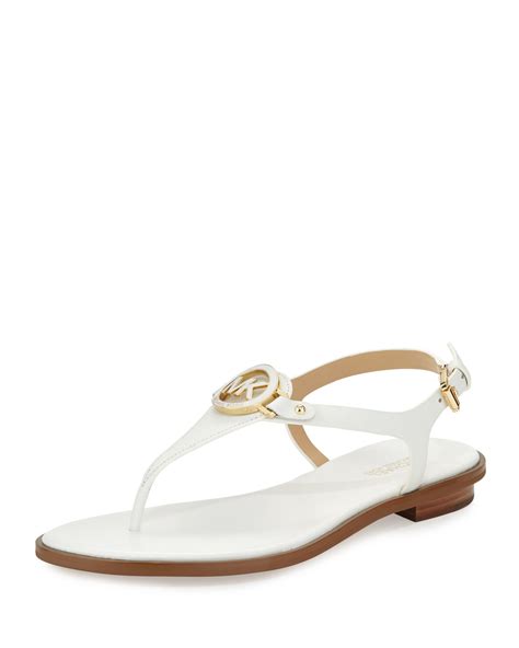 michael kors white flat sandals|michael kors pantoletten.